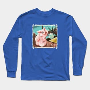 Tea Time with the pig Long Sleeve T-Shirt